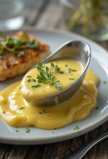 Prantsuse Béarnaise'i kaste serveerituna