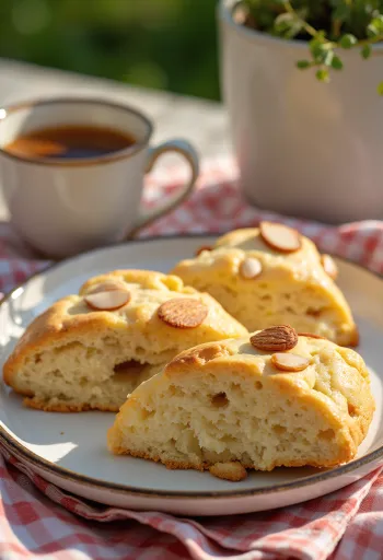 Serveeritud mandli scone