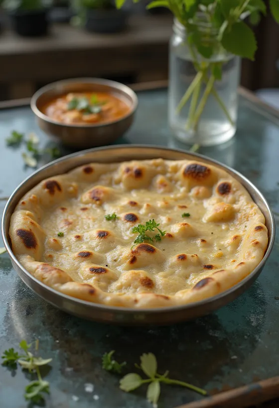 Värskelt küpsetatud Bhakri India kõva lameleib