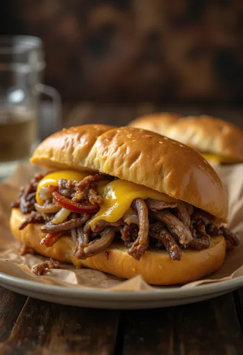 Philly cheesesteak friikartulite ja salatiga
