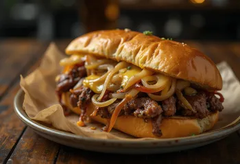 Philly cheesesteak friikartulite ja salatiga