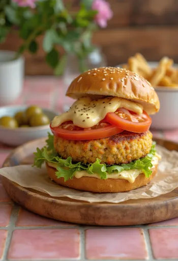 Kikerherneburger värskete köögiviljadega