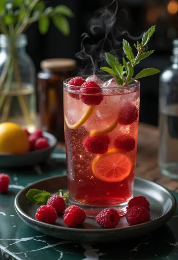 Vaarikasiider serveerituna klaasis