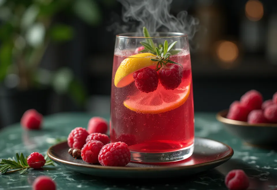 Vaarikasiider serveerituna klaasis