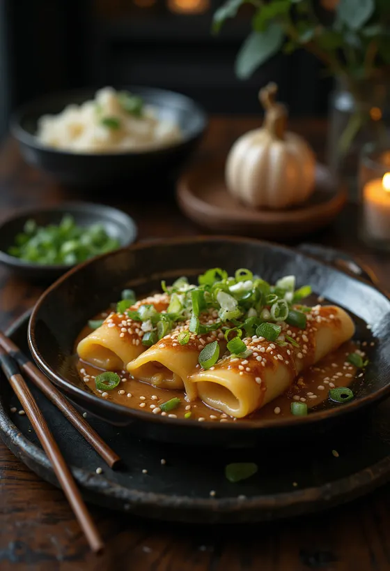 Seesami ja ingveriga cannellonid köögiviljatäidisega