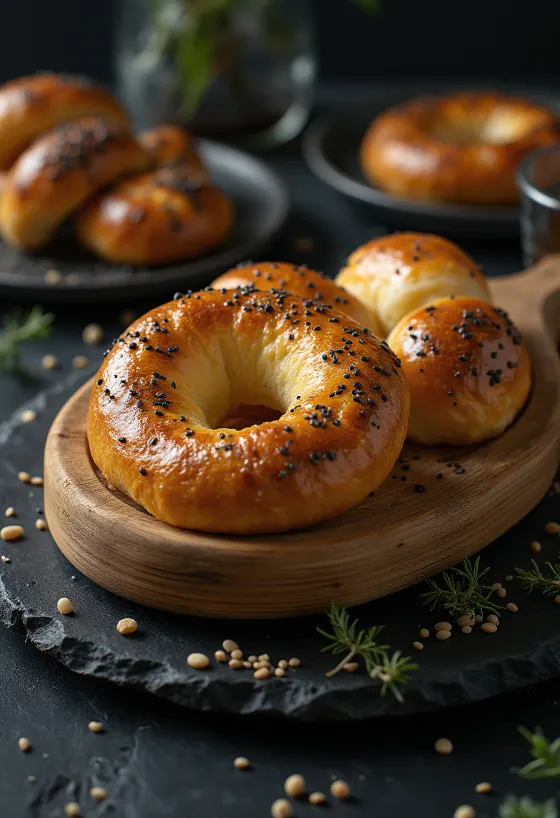Värskelt küpsetatud Ida-Euroopa Bublik bagel