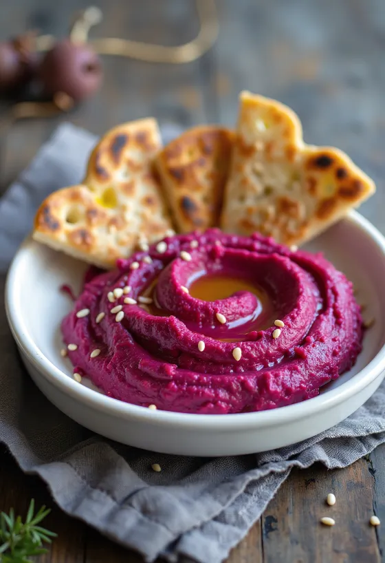 Peedi-hummus tortillaga serveerituna