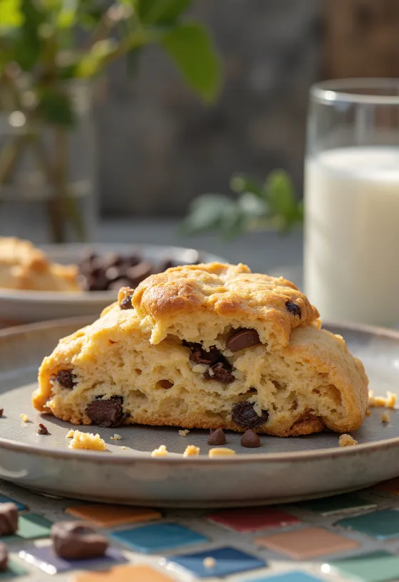 Täistera scone maapähklivõi ja šokolaadiga