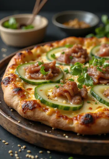 Pekingi pardi pitsa Hoisin-kastme ja krõbeda nahaga