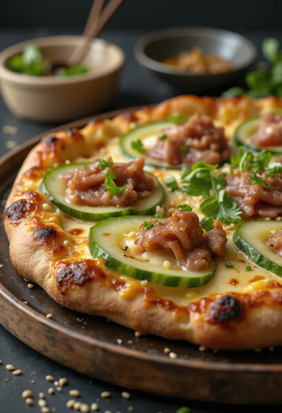 Pekingi pardi pitsa Hoisin-kastme ja krõbeda nahaga