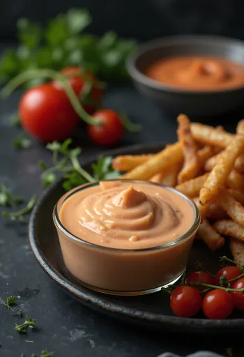 Vürtsikas sriracha-majonees serveerituna