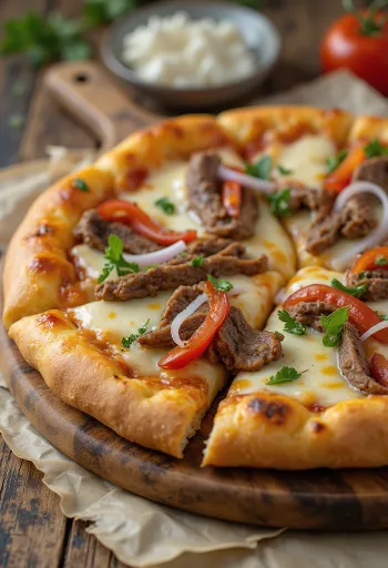 Philly Cheesesteak pitsa steigiviilude ja paprikaga