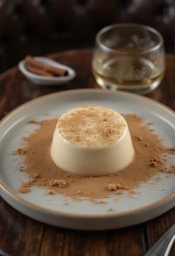 Kaneeli-pannacotta serveerituna