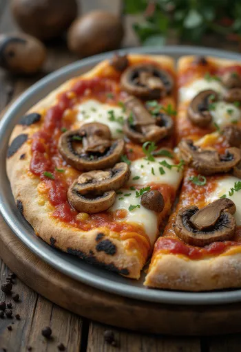 Pizza ai Funghi di Bosco metsseente ja mozzarellaga
