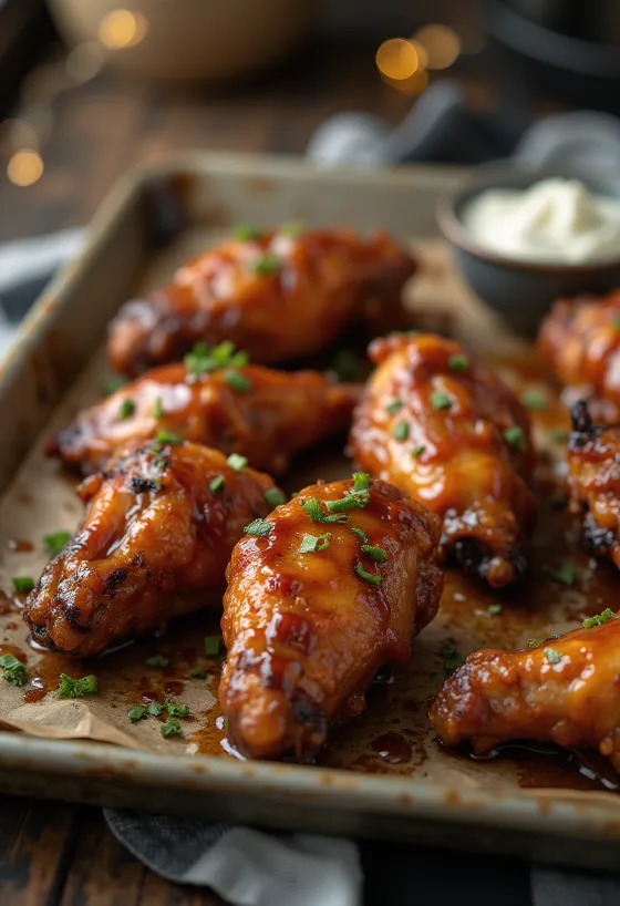 Küpsetatud kanatiivad vürtsika BBQ-kastmega