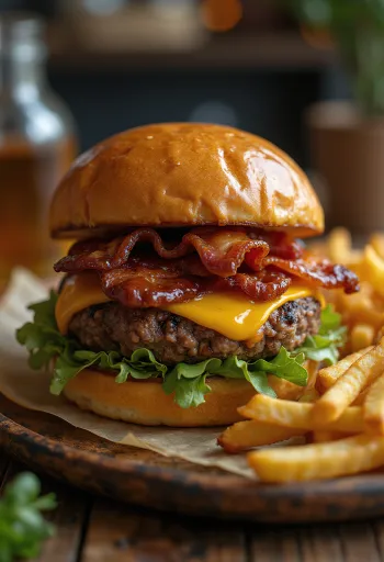 Serveeritud kodune BBQ-burger