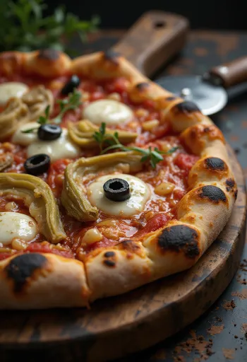 Pizza ai Carciofi e Olive artišoki ja oliividega