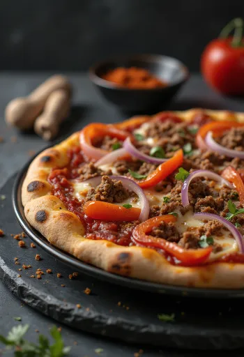 Pizza Algerienne serveerituna