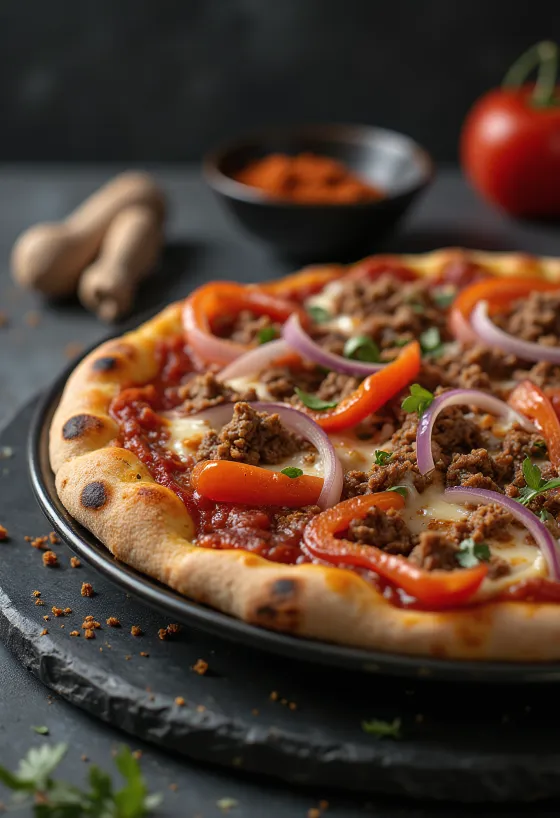 Pizza Algerienne serveerituna