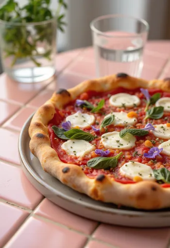Pizza ai Fiori di Basilico värske basiiliku ja basiilikuõitega