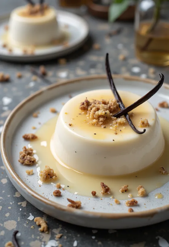 Vanilli panna cotta marjadega kaunistatult