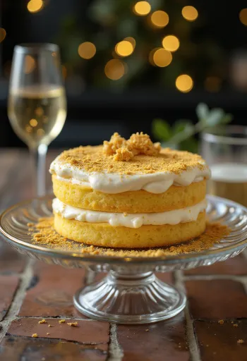 Elegantse kaunistusega kuldne tort