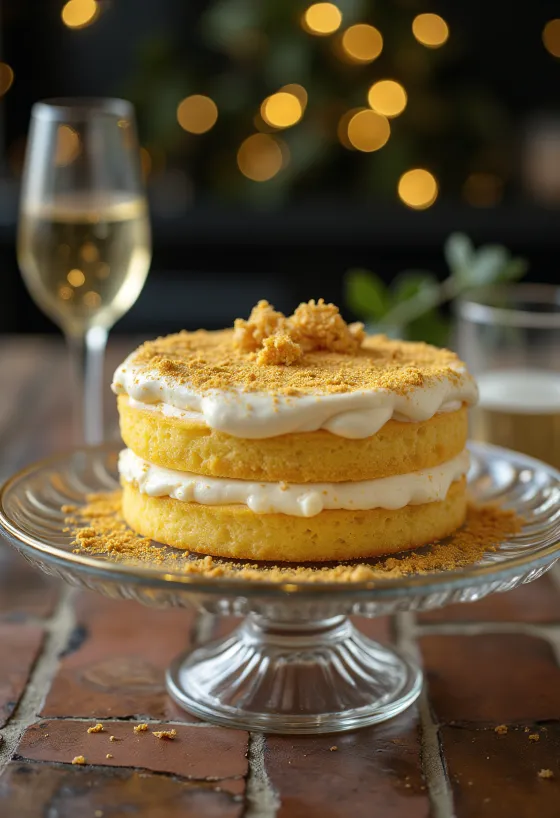 Elegantse kaunistusega kuldne tort