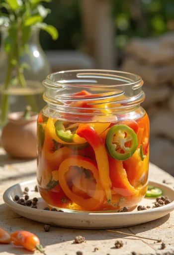 Vürtsikas marineeritud paprika purgis