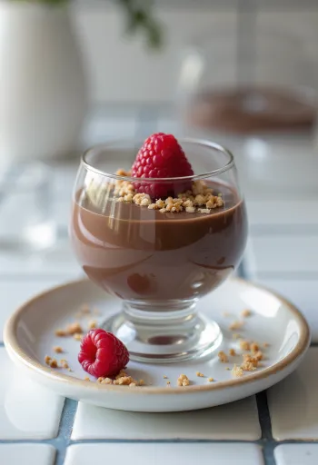 Suhkruvaba šokolaadi panna cotta serveerituna