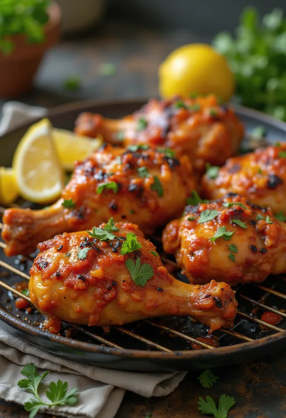Peri-Peri Chicken, küpsetatud vürtsikas kana koriandri ja sidruniga