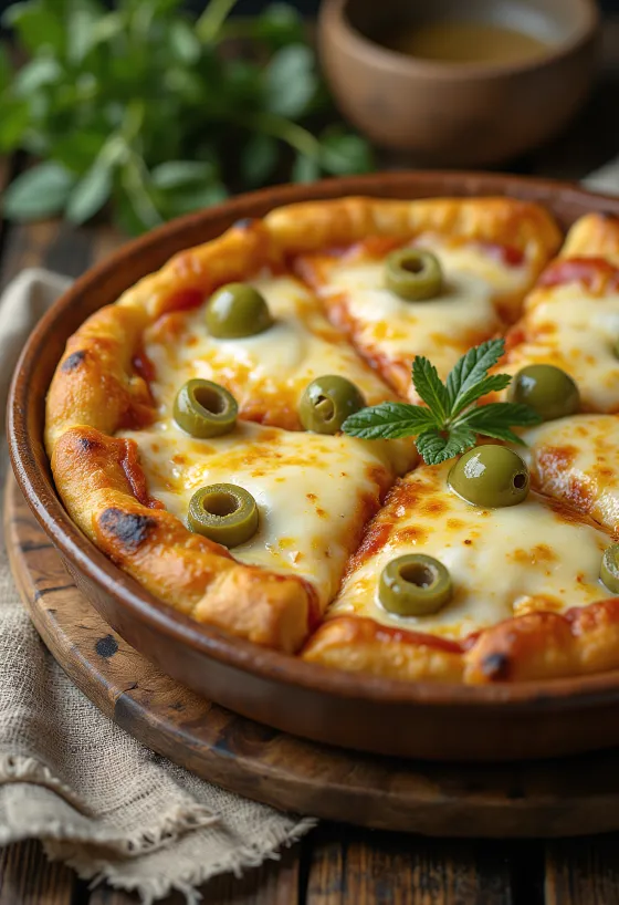 Pizza Argentina paksu põhja, mozzarella ja tomatikastmega