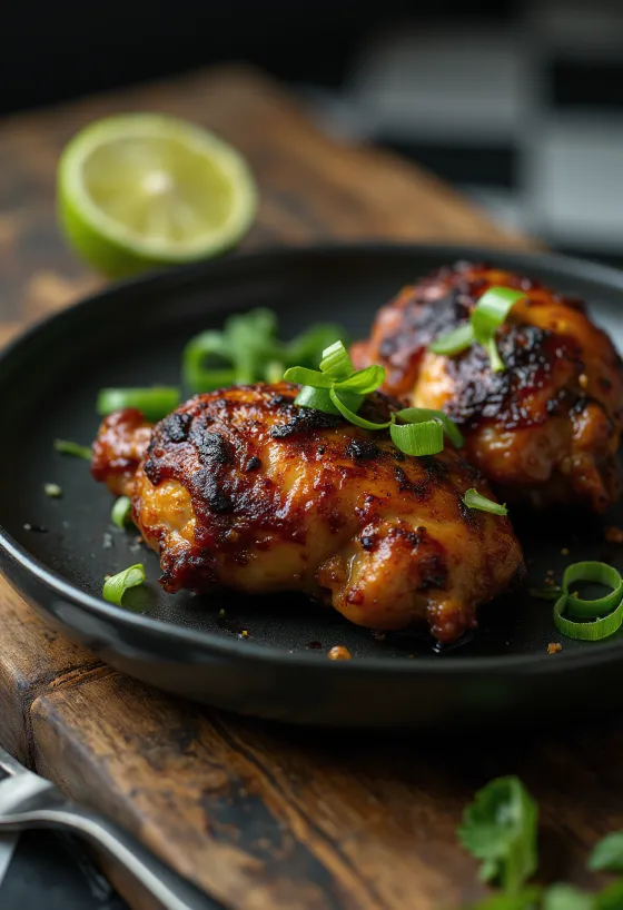 Jerk-kana laimi ja salatiga