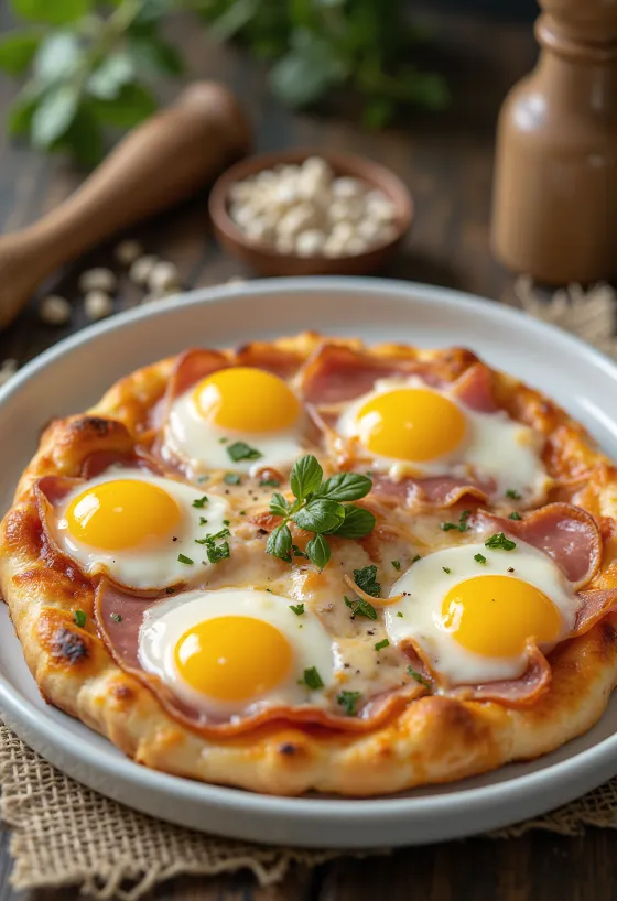 Pizza Bismark muna ja singiga