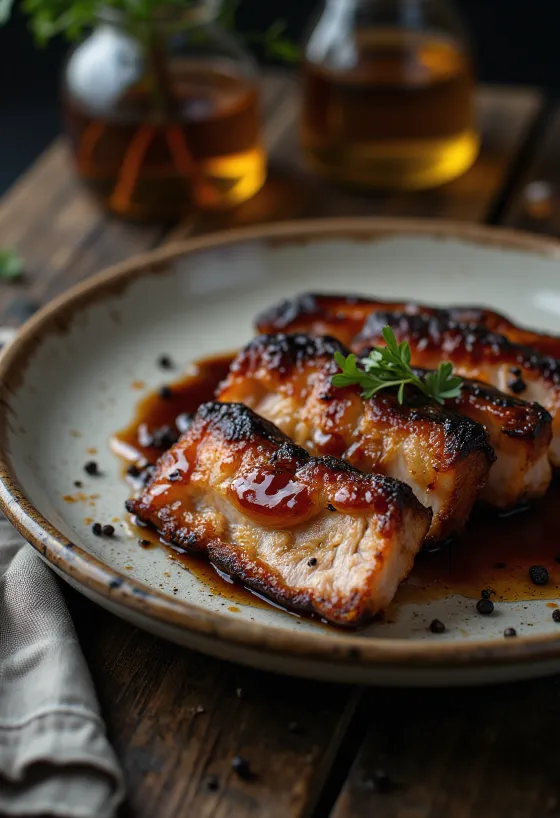 BBQ grillpeekon serveerituna