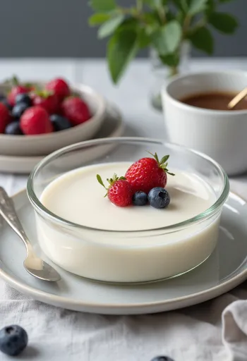 Suhkruvaba panna cotta serveerituna