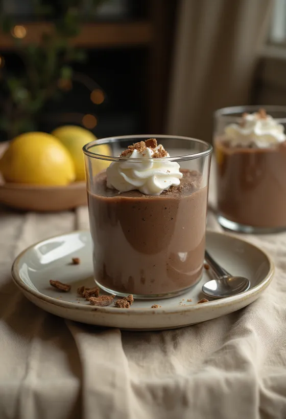 Klaasides serveeritud šokolaadivaht