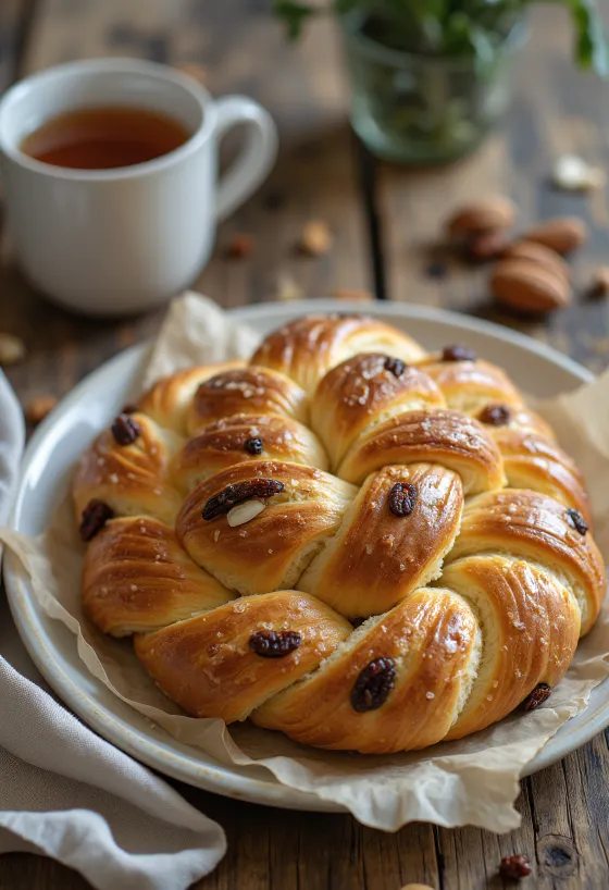 Värskelt küpsetatud Vánočka tšehhi palmiksai