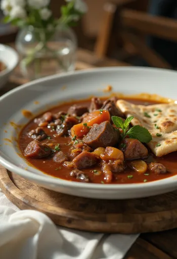 Aiwaj Iraagi tomatine veiseliha serveerituna