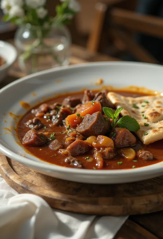 Aiwaj Iraagi tomatine veiseliha serveerituna