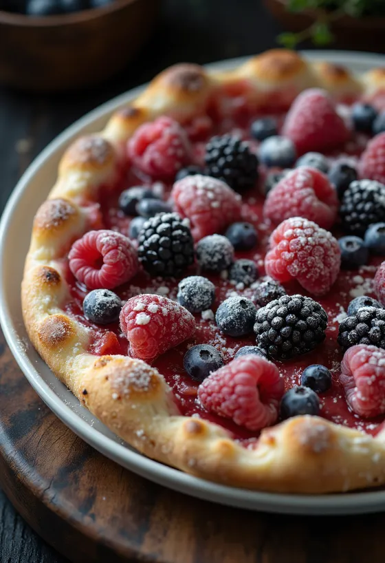 Pizza ai Frutti di Bosco värskete metsamarjadega