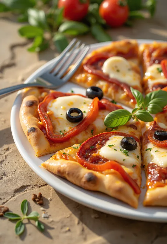 Pizza Española chorizoga, punase paprika ja oliividega