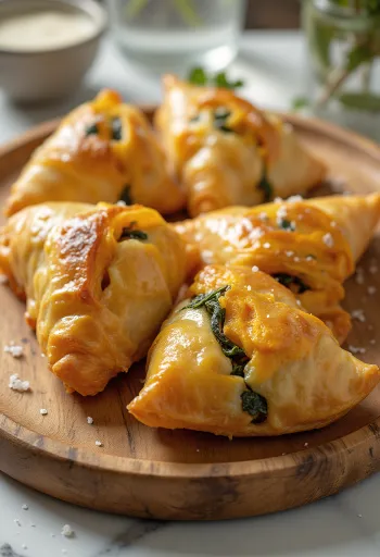 Serveeritud kõrvitsa ja spinati samosad